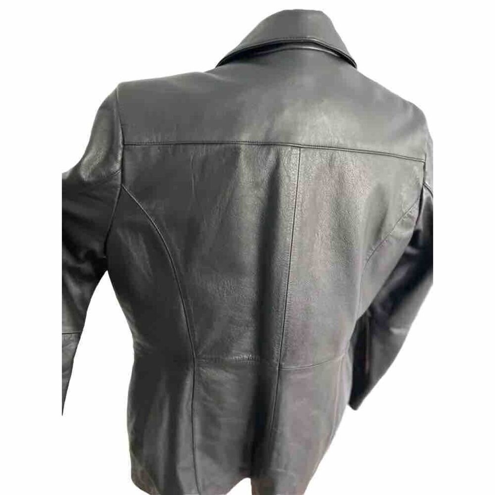 🔥Wilsons Leather, Black, gorgeous ruby lining, Button-Front Jacket - Picture 7 of 12